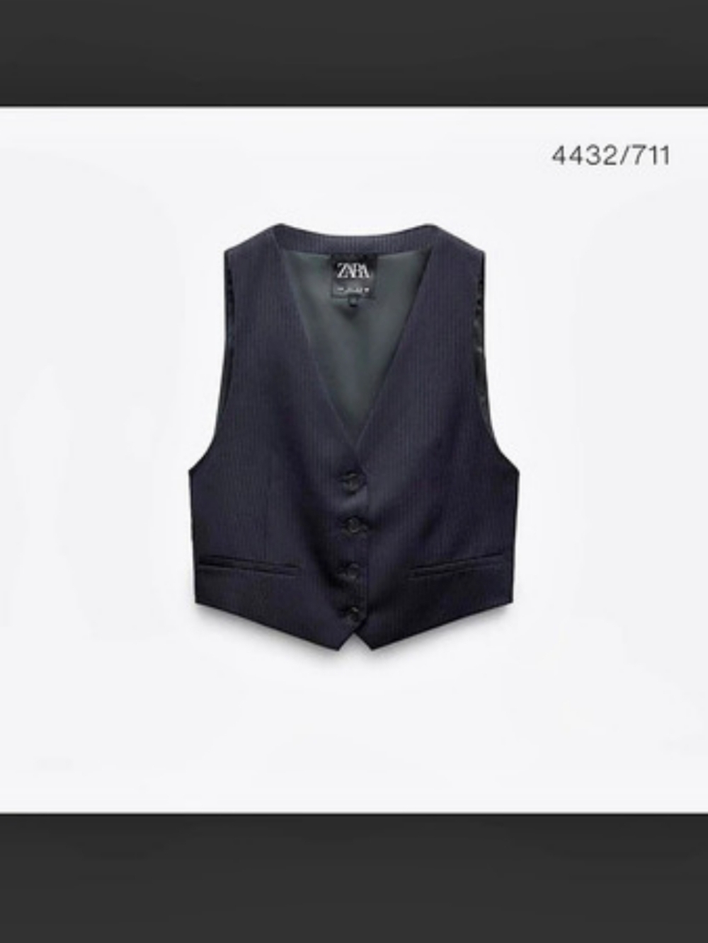 Zara Pinstripe Waistcoat in Black